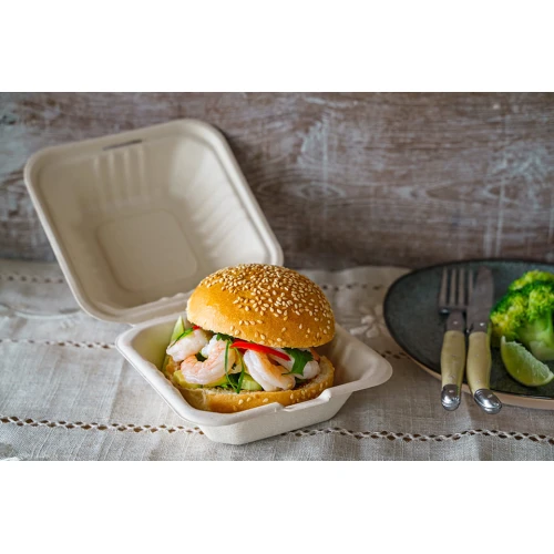 61. Small 1 Compartment Clamshell Natural - Image 2