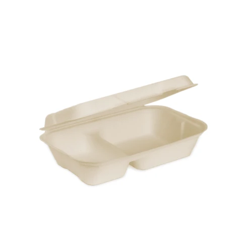 63. Medium 2 Compartment Clamshell Natural