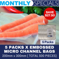 5Packs x Embossed Micro Channel Bags 200 x 300mm ( 500 Pieces )