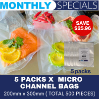 5 Packs x Micro Channel Bags 200mm x 300m (Total 500pcs)