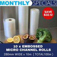 10 x Embossed Micro Channel Rolls 280mm W x 10m (Total 100m)