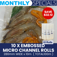 10 x Emobssed Micro Channel Rolls 280mm × 10m ( Total 100m)
