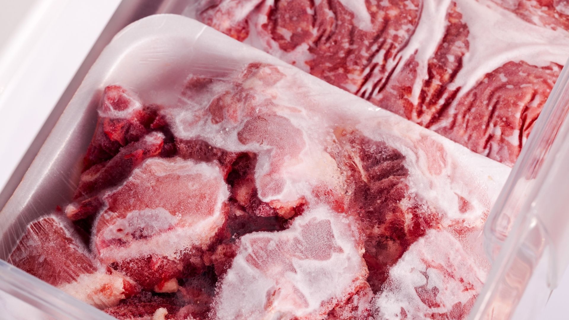 steak in the freezer with freezer burn