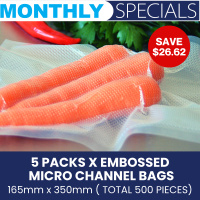 5 Packs x Embossed Micro Channel Bags 165 x 350mm (Total 500 Pieces)