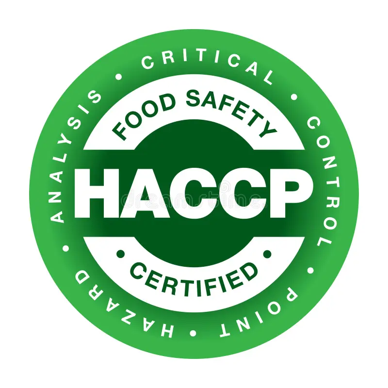 haccp hazard analysis critical control point food safety certified vector badge icon logo 231531617