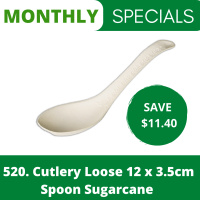 520. Cutlery Loose 12 x 3.5 cm Spoon Sugarcane